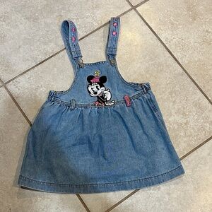 Vintage Mickey & Co Minnie Mouse Denim Jumper Overalls Dress 4T 80s 90s Y2K